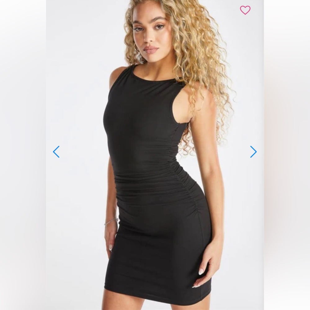 Boat Neck Black Mini Dress